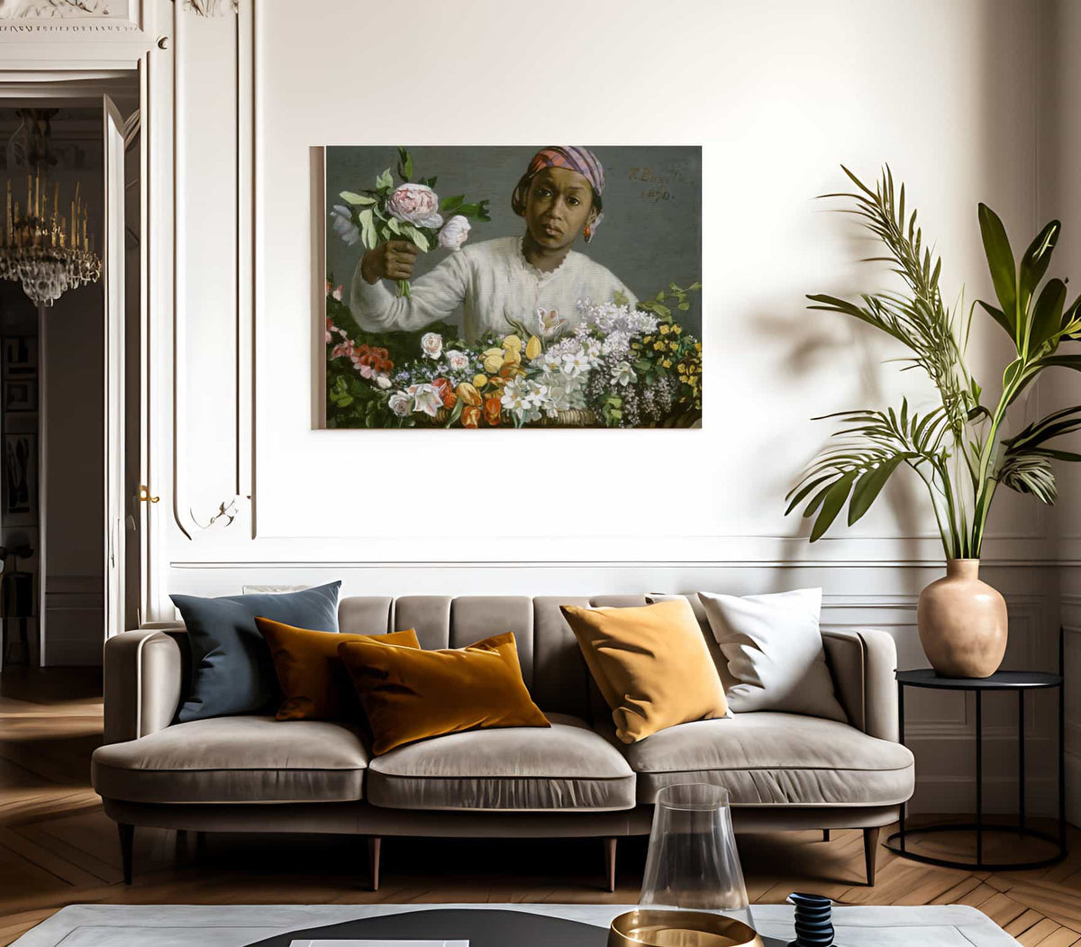Young Woman With Peonies By Frederic Bazille Fine Art Print 2