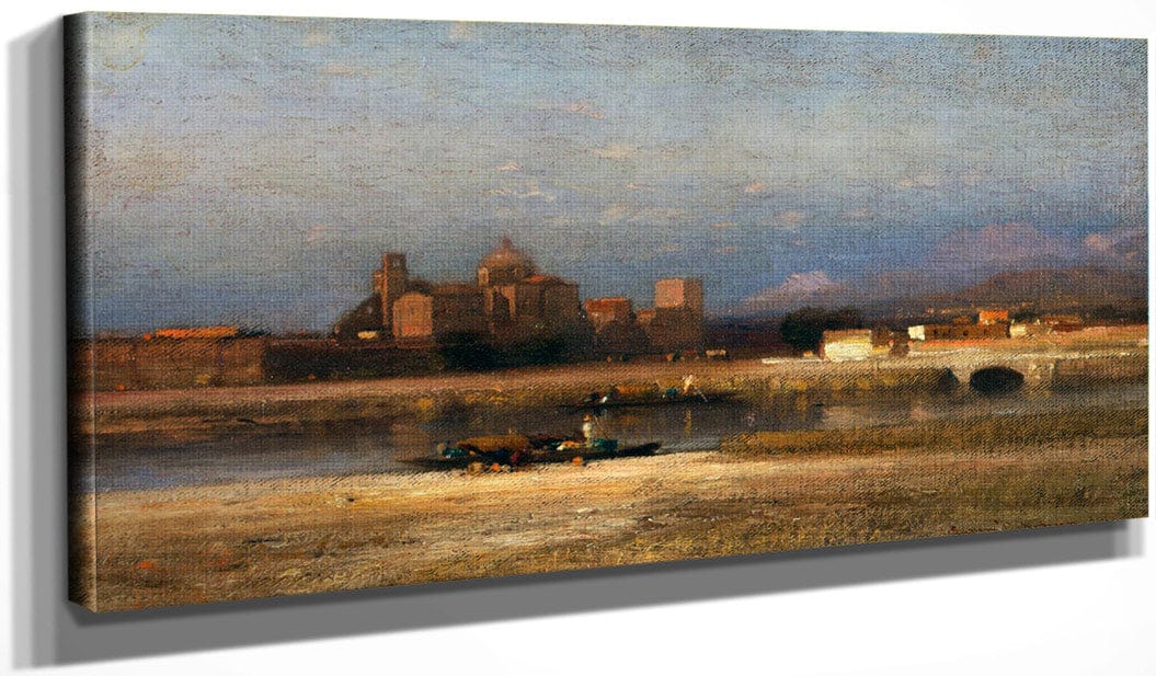 20" x 10" / Canvas Wrap Bank Of A Stream (On The Viga Outskirts Of The City In Mexico) By Colman Samuel Fine Art Print