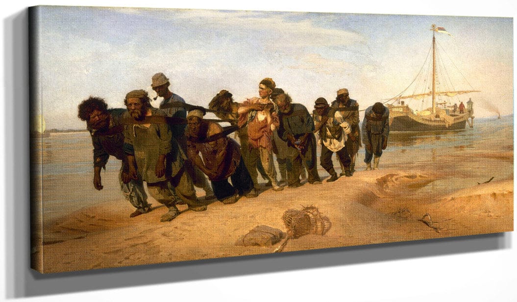 20" x 10" / Canvas Wrap Barge Haulers On The Volga 1873 By Ilya Repin Fine Art Print