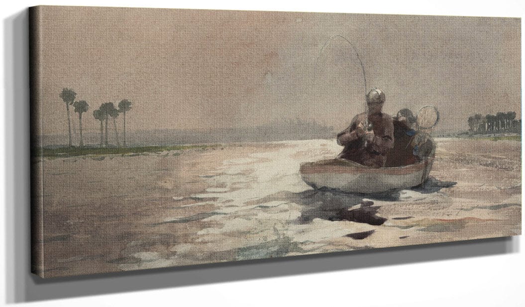 20" x 10" / Canvas Wrap Bass Fishing  Florida By Winslow Homer Fine Art Print