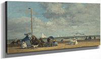 20" x 10" / Canvas Wrap Beach At Trouville 1 By Eugene Boudin Fine Art Print