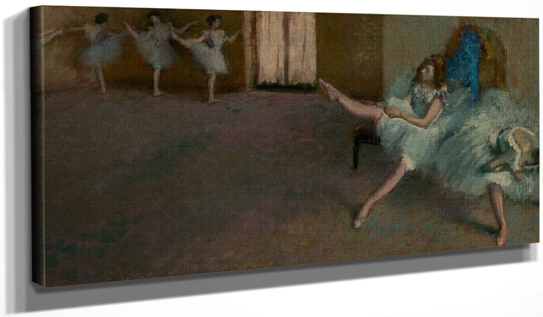 20" x 10" / Canvas Wrap Before The Ballet By Edgar Degas Fine Art Print