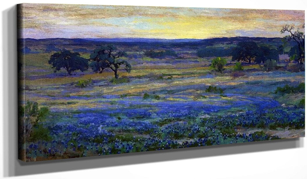 20" x 10" / Canvas Wrap Bluebonnets At Dusk By Julian Robert Onderdonk Fine Art Print