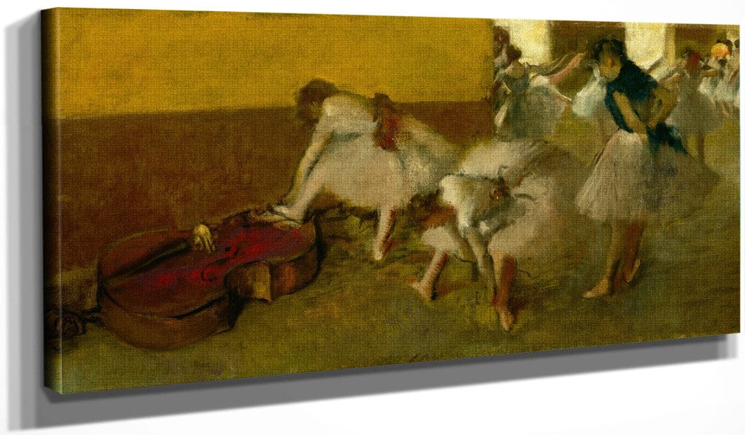 20" x 10" / Canvas Wrap Dancers In The Green Room By Edgar Degas Fine Art Print