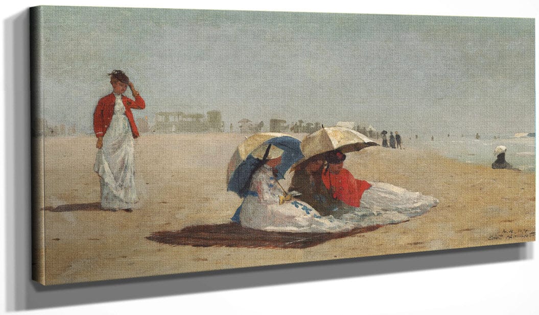 20" x 10" / Canvas Wrap East Hampton Beach, Long Island By Winslow Homer Fine Art Print