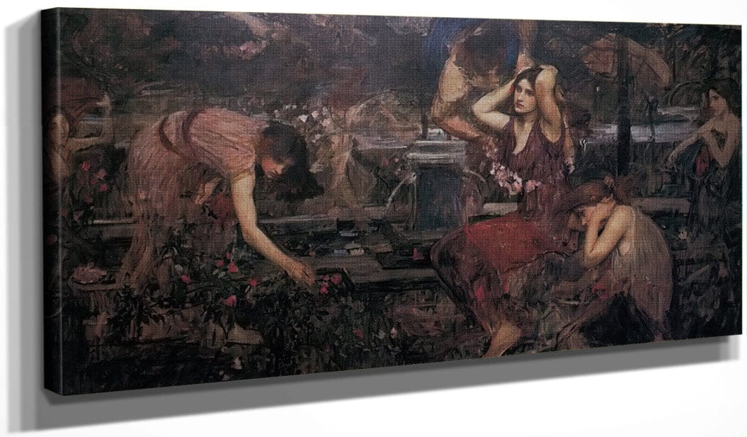 20" x 10" / Canvas Wrap Flora And The Zephyrs 7 By John Waterhouse Fine Art Print