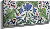 20" x 10" / Canvas Wrap Floral Wallpaper Design With Tulips By William Morris Fine Art Print