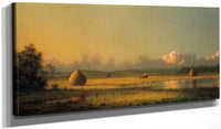 20" x 10" / Canvas Wrap Hayfields A Clear Day By Martin Johnson Heade Fine Art Print