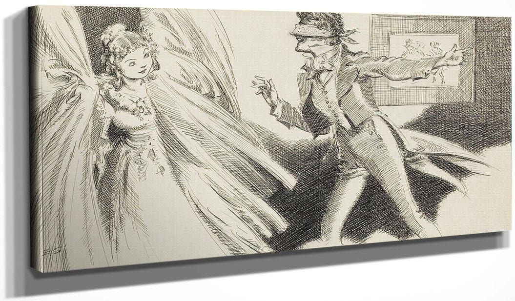 20" x 10" / Canvas Wrap Hide And Go Seek By Everett Shinn Fine Art Print