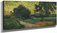 20" x 10" / Canvas Wrap Landscape At Twilight By Vincent Van Gogh Fine Art Print