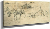 20" x 10" / Canvas Wrap Man Plowing (Also Known As Ploughman) By Nicolai Astrup Fine Art Print