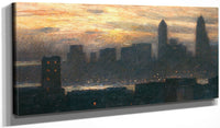 20" x 10" / Canvas Wrap Manhattan's Misty Sunset September By Childe Hassam Fine Art Print