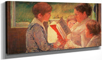 20" x 10" / Canvas Wrap Mrs Cassatt Reading To Her Grandchildren By Mary Cassatt Fine Art Print