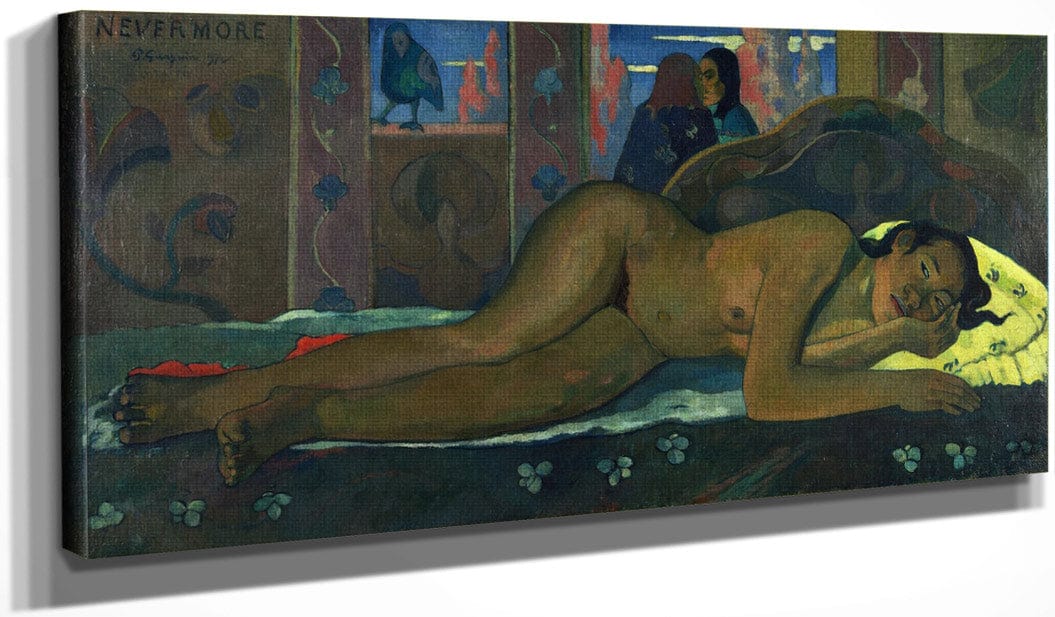 20" x 10" / Canvas Wrap Nevermore O Taiti 1897 Oil On Canvas 50X116Cm Courtauld Institute Of Art By Paul Gauguin Fine Art Print
