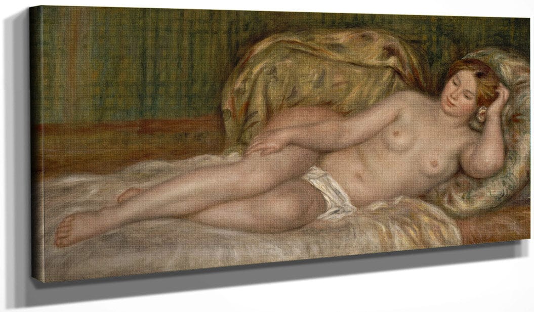 20" x 10" / Canvas Wrap Nude On Cushions, Also Called Large Nude (Nu Sur Les Coussins, Dit Aussi Grand Nu) By Pierre Auguste Renoir Fine Art Print