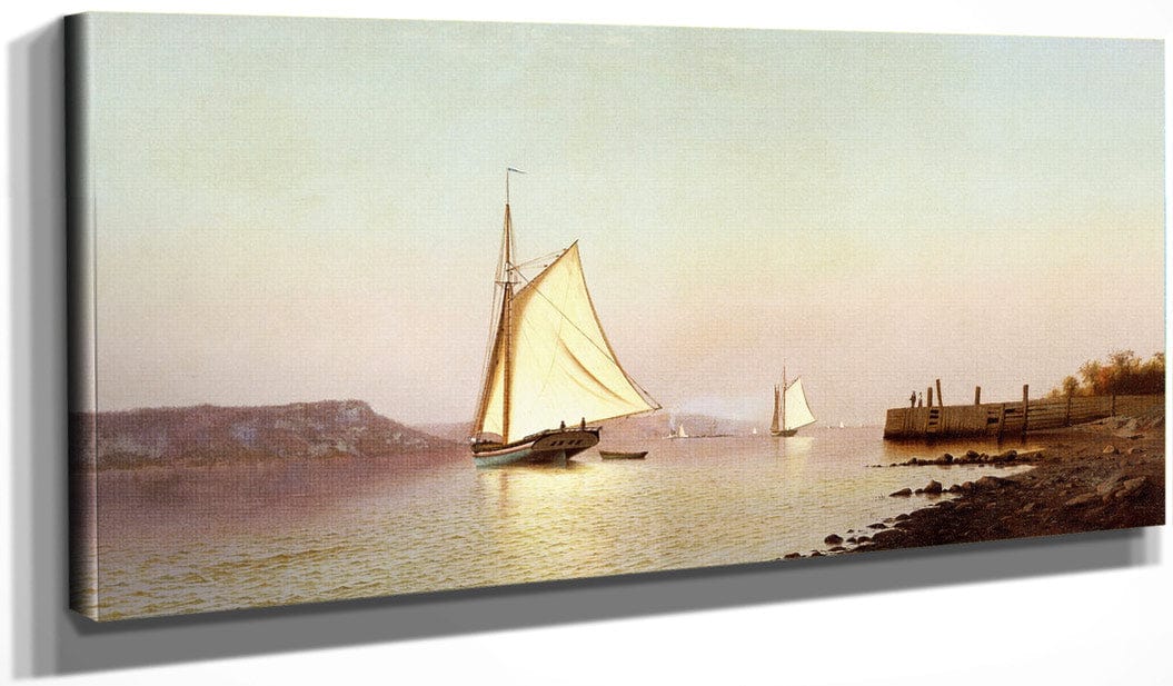 20" x 10" / Canvas Wrap October On The Hudson By Francis Augustus Silva Fine Art Print