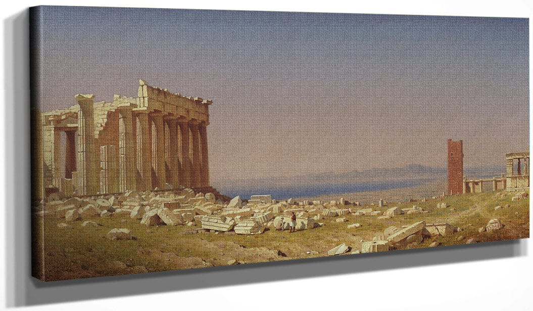 20" x 10" / Canvas Wrap Ruins Of The Parthenon By Sanford Robinson Gifford Fine Art Print