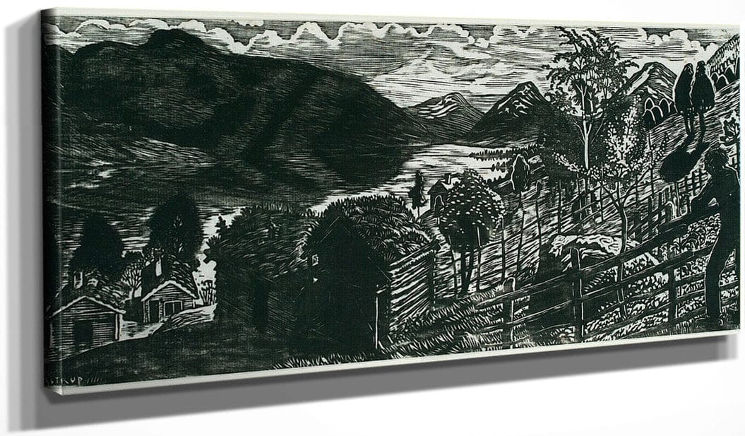 20" x 10" / Canvas Wrap Sandalstrand With Man By Nicolai Astrup Fine Art Print