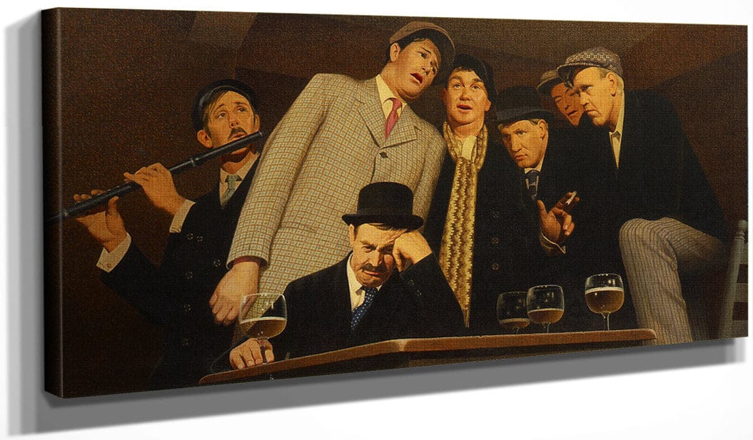 20" x 10" / Canvas Wrap Sentimental Ballad By Grant Wood Fine Art Print