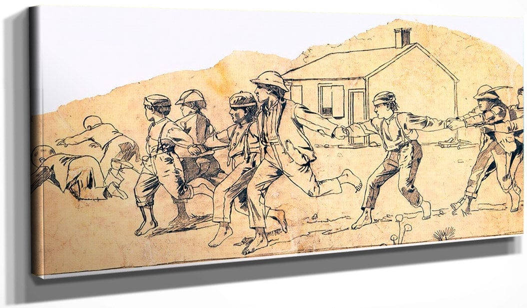 20" x 10" / Canvas Wrap Snap The Whip By Homer Winslow Fine Art Print