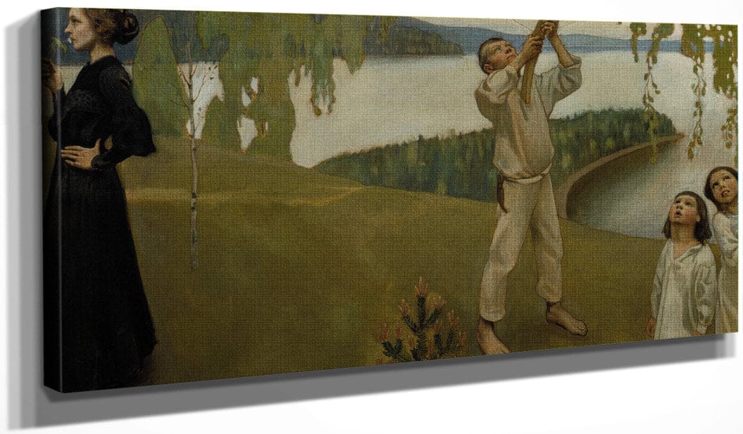 20" x 10" / Canvas Wrap Spring, Study For The Juselius Mausoleum Frescos By Akseli Gallen Kallela Fine Art Print