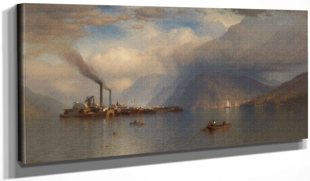 20" x 10" / Canvas Wrap Storm King On The Hudson By Samuel Colman Fine Art Print