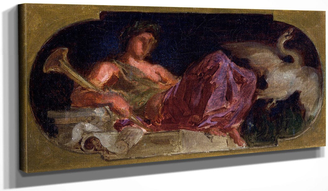 20" x 10" / Canvas Wrap Study For The Muse Cleo By Eugene Delacroix Fine Art Print