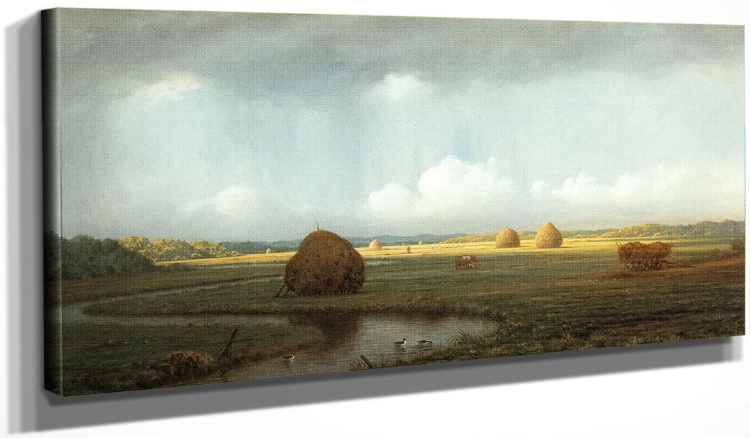 20" x 10" / Canvas Wrap Sudden Shower Newbury Marshes By Martin Johnson Heade Fine Art Print