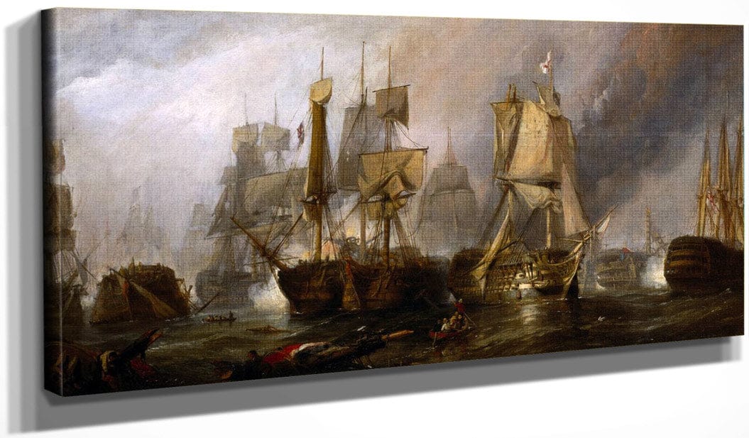 20" x 10" / Canvas Wrap The Battle Of Trafalgar Victory Of Lord Nelson By Clarkson Frederick Stanfield Fine Art Print