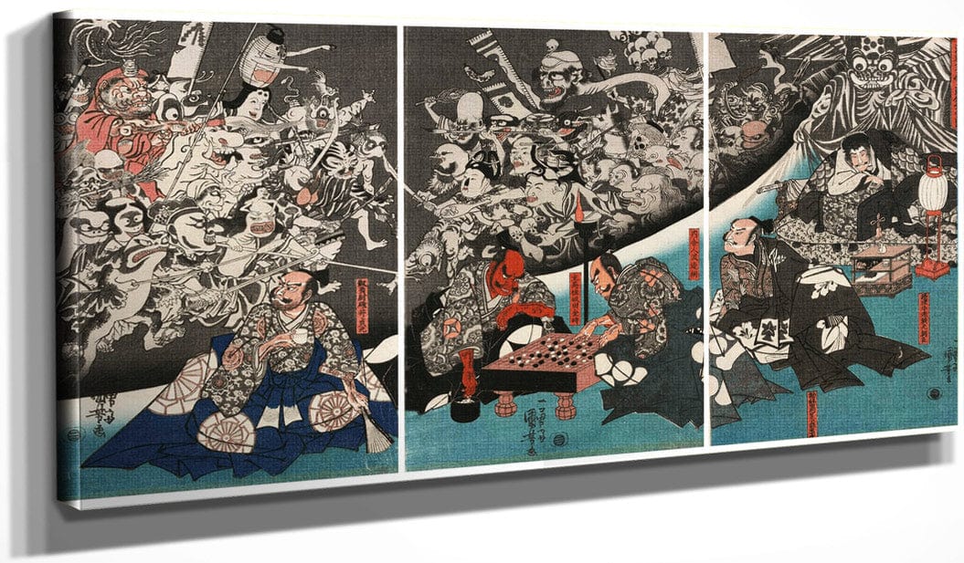 20" x 10" / Canvas Wrap The Earth Spider Creating Monsters 1843 By Utagawa Kuniyoshi Fine Art Print