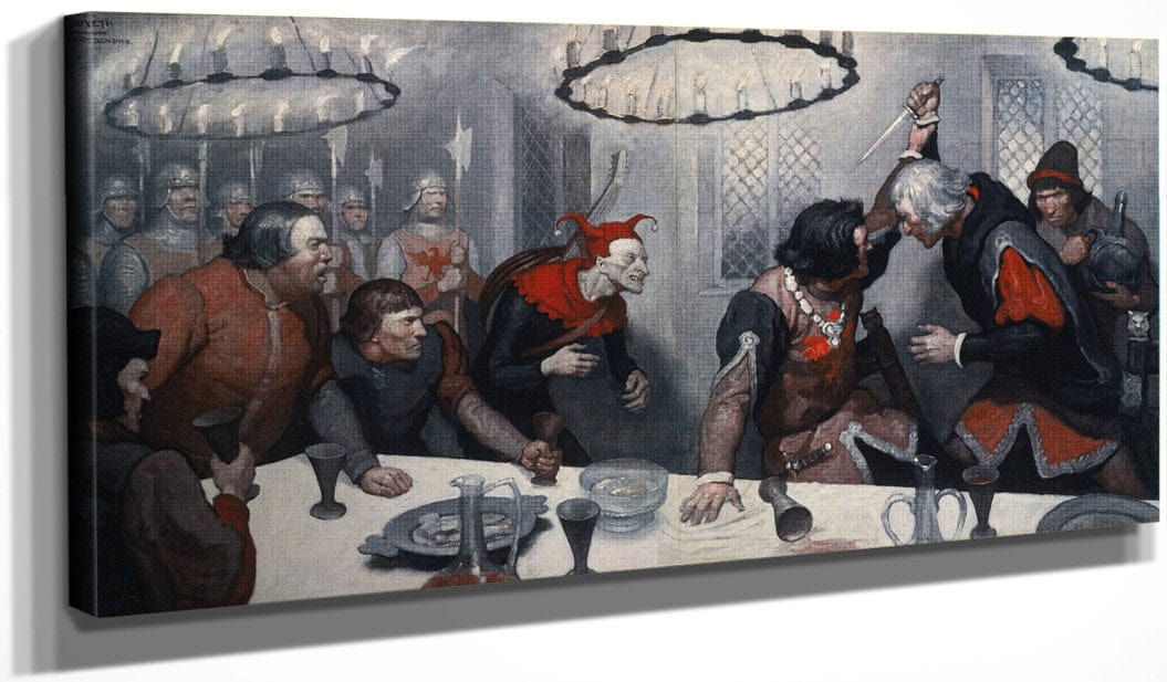 20" x 10" / Canvas Wrap The Governor, Infuriated By The Attack Upon Him By NC Wyeth Fine Art Print