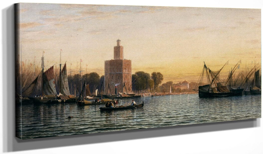 20" x 10" / Canvas Wrap The Harbor Of Seville By  Colman Samuel Fine Art Print