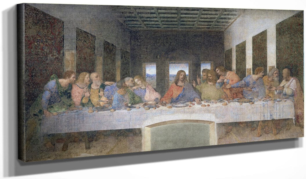 20" x 10" / Canvas Wrap The Last Supper (Post Restoration) By Leonardo Da Vinci Fine Art Print