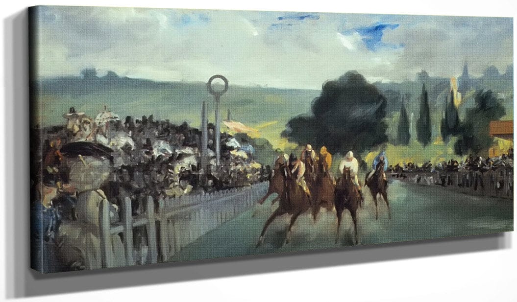 20" x 10" / Canvas Wrap The Races At Longchamp By Edouard Manet Fine Art Print