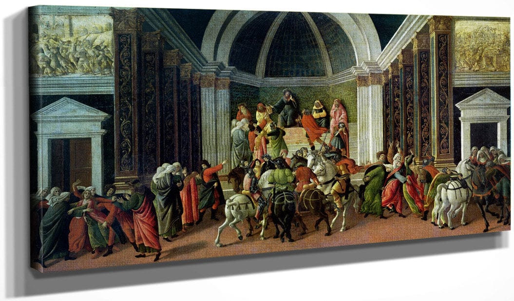 20" x 10" / Canvas Wrap The Story Of Virginia C.1500 (Tempera On Panel) By Sandro Botticelli Fine Art Print