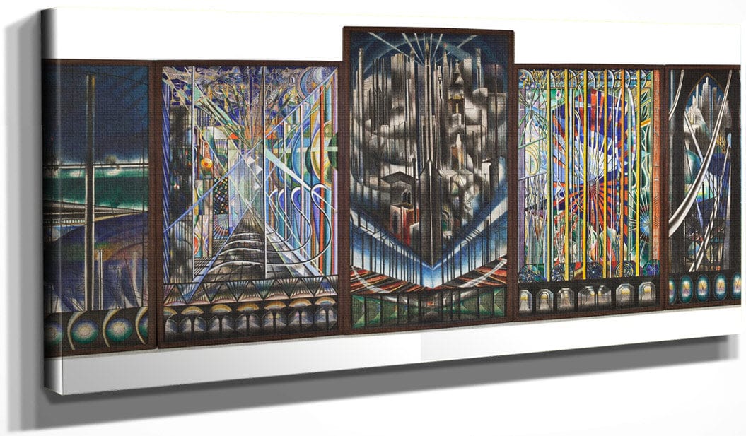 20" x 10" / Canvas Wrap The Voice Of The City Of New York Interpreted By Joseph Stella Fine Art Print