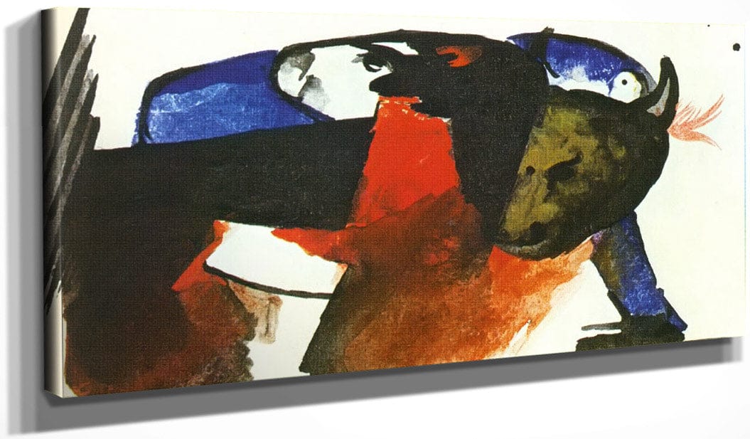 20" x 10" / Canvas Wrap Two Animals By Franz Marc Fine Art Print