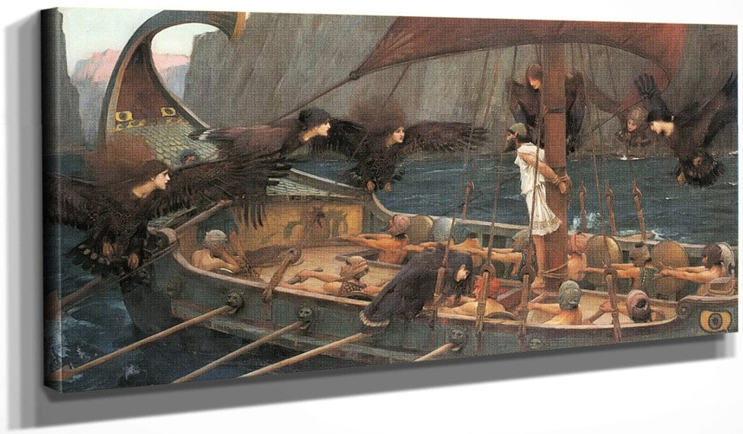 20" x 10" / Canvas Wrap Ulysses And The Sirens By John Waterhouse Fine Art Print