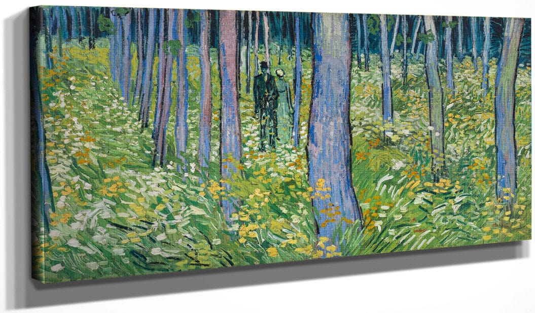 20" x 10" / Canvas Wrap Undergrowth With Two Figures By Vincent Van Gogh Fine Art Print