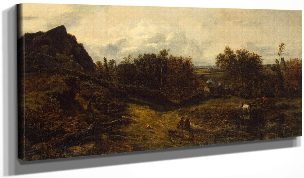 20" x 10" / Canvas Wrap View On The Outskirts Of Granville 1833 By Theodore Rousseau Fine Art Print
