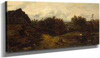 20" x 10" / Canvas Wrap View On The Outskirts Of Granville 1833 By Theodore Rousseau Fine Art Print