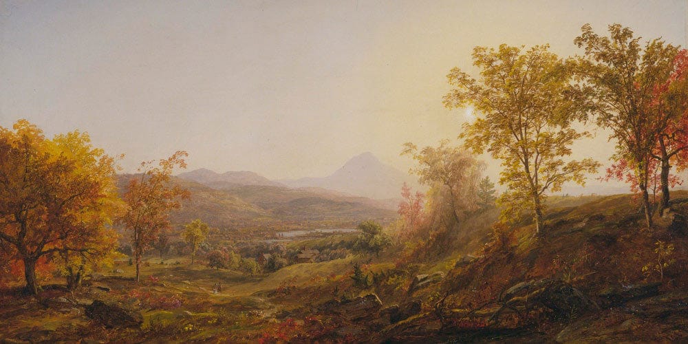 20" x 10" / Fine Art Paper Autumn At Mount Chocorua By Cropsey Jasper Francis Fine Art Print