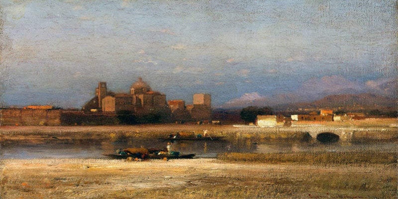 20" x 10" / Fine Art Paper Bank Of A Stream (On The Viga Outskirts Of The City In Mexico) By Colman Samuel Fine Art Print