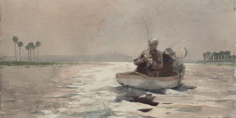 20" x 10" / Fine Art Paper Bass Fishing  Florida By Winslow Homer Fine Art Print