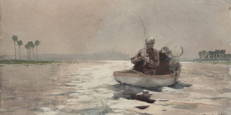 20" x 10" / Fine Art Paper Bass Fishing  Florida By Winslow Homer Fine Art Print