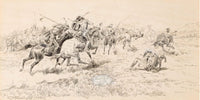 20" x 10" / Fine Art Paper Battle Between The Crows And Blackfeet By Charles Marion Russell Fine Art Print