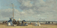 20" x 10" / Fine Art Paper Beach At Trouville 1 By Eugene Boudin Fine Art Print