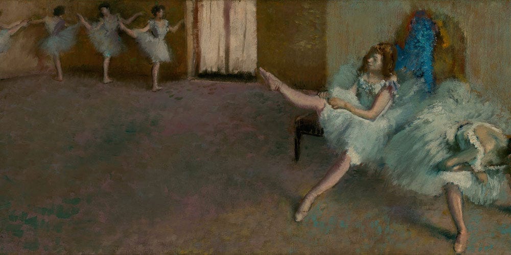 20" x 10" / Fine Art Paper Before The Ballet By Edgar Degas Fine Art Print