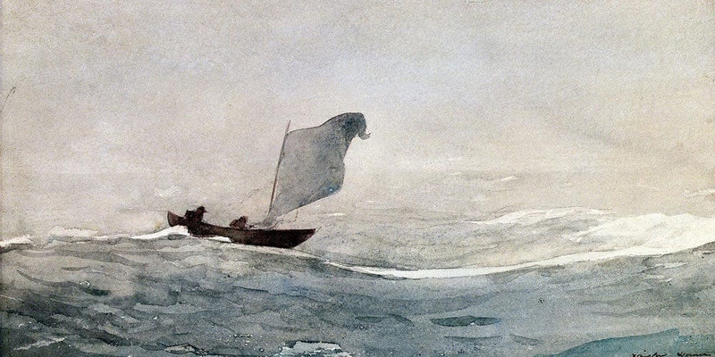 20" x 10" / Fine Art Paper Blown Away By Winslow Homer Fine Art Print