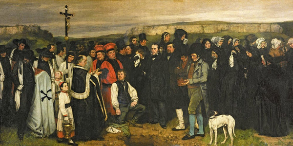 20" x 10" / Fine Art Paper Burial At Ornans By Jean Desire Gustave Courbet Fine Art Print